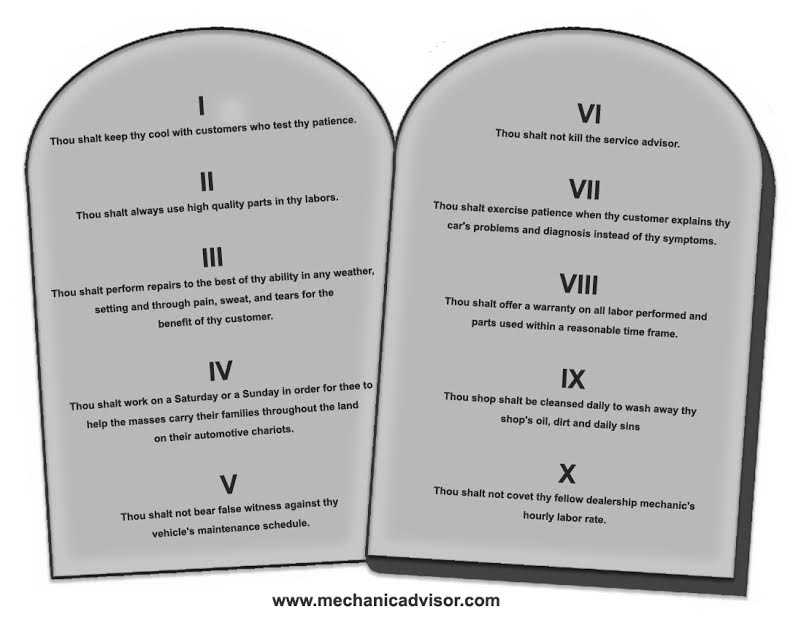 The 10 Mechanic Commandments