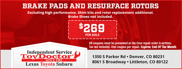Brake Pads and Resurface Rotors - $269