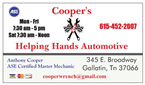Coopers and Helping Hands Automotive
